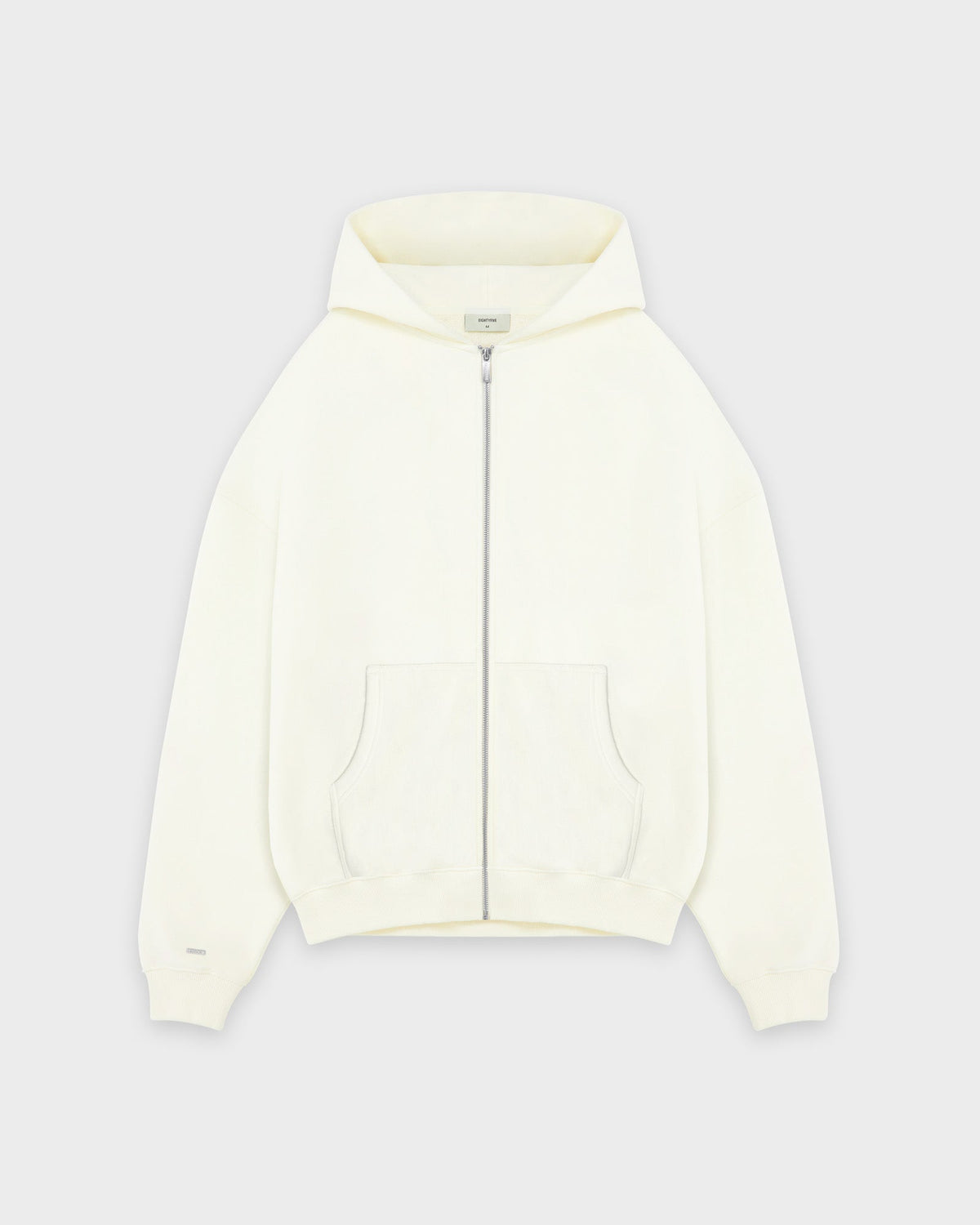 Heavy Off White Basic Zip Hoodie