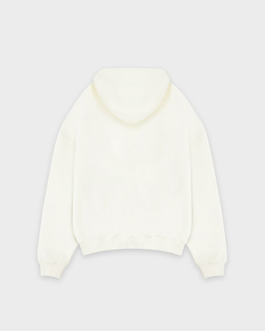 Heavy Off White Basic Zip Hoodie