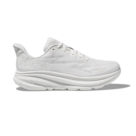 HOKA Clifton 9 Triple White Running Shoes