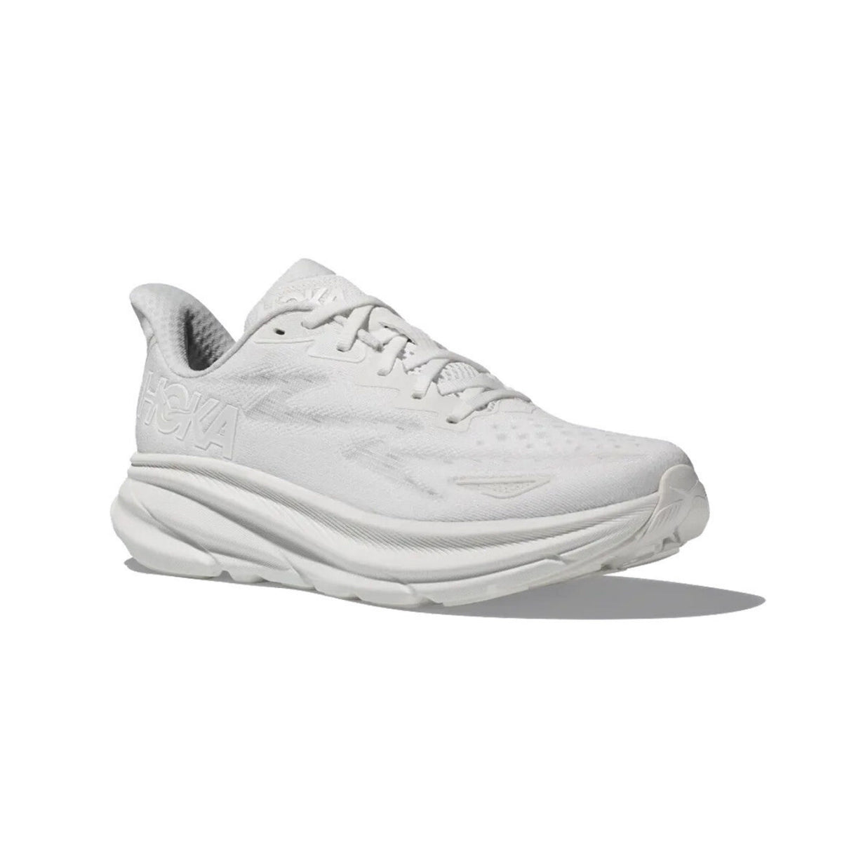 HOKA Clifton 9 Triple White Running Shoes